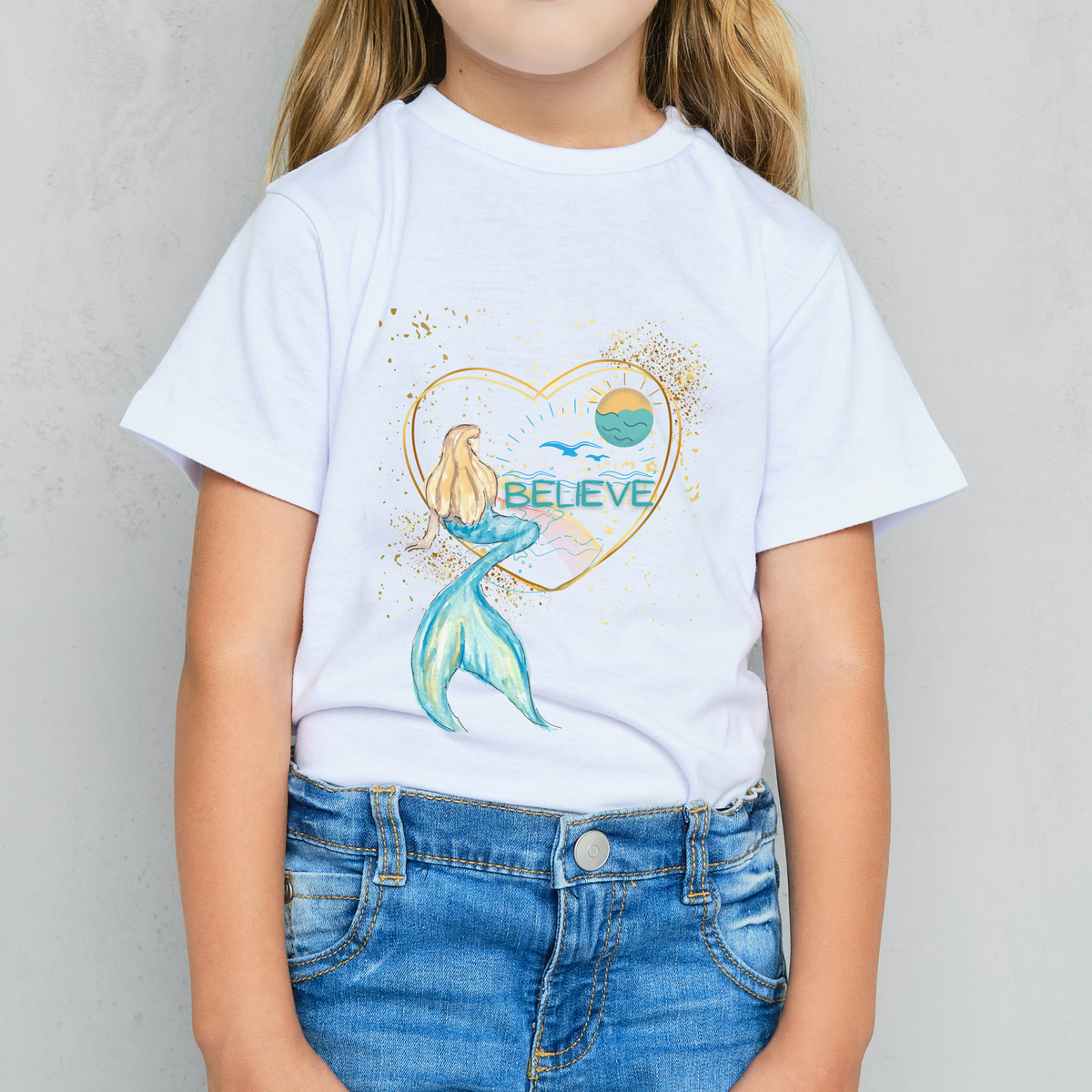 Girls Mermaid Believe Shirt