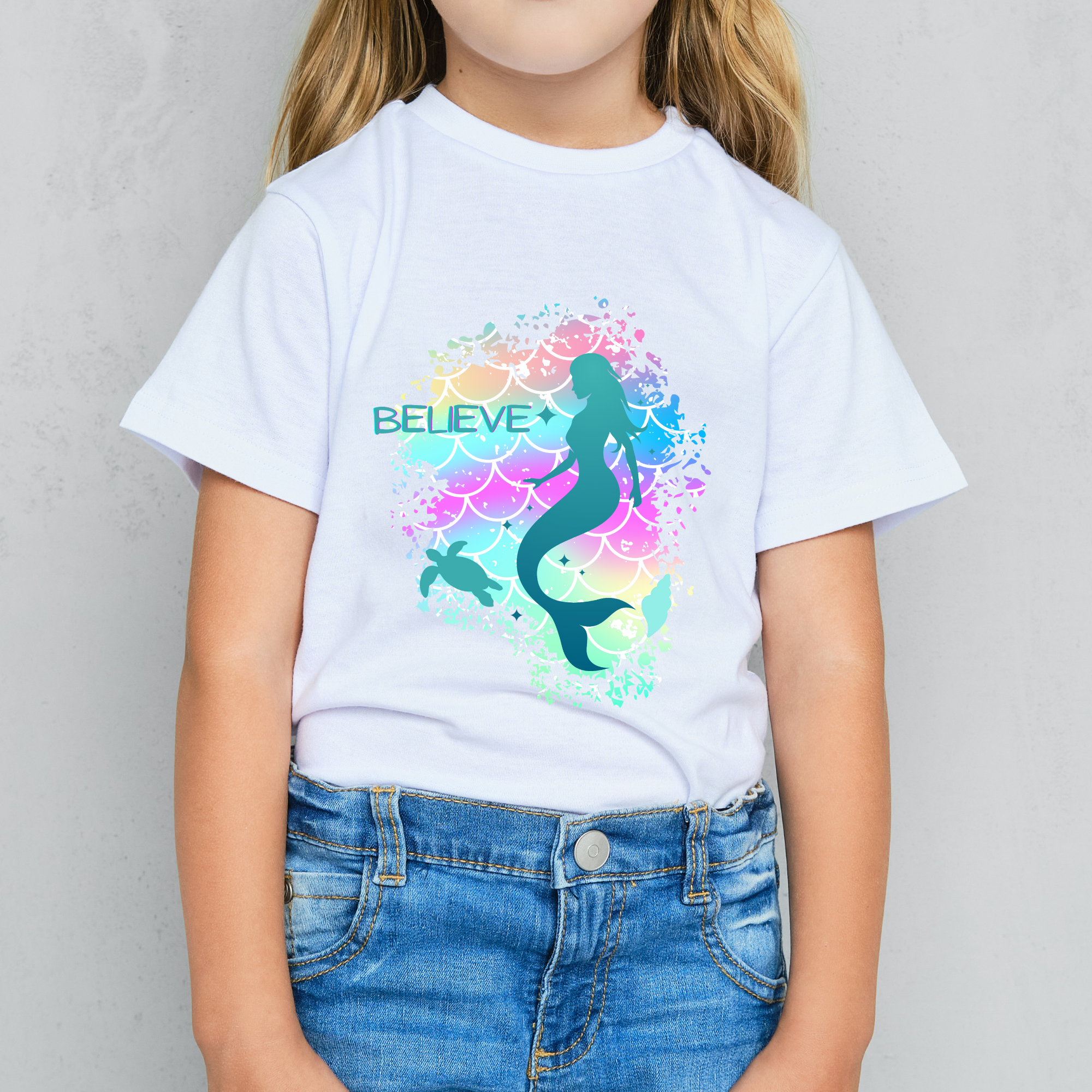 Girls Mermaid Believe Shirt