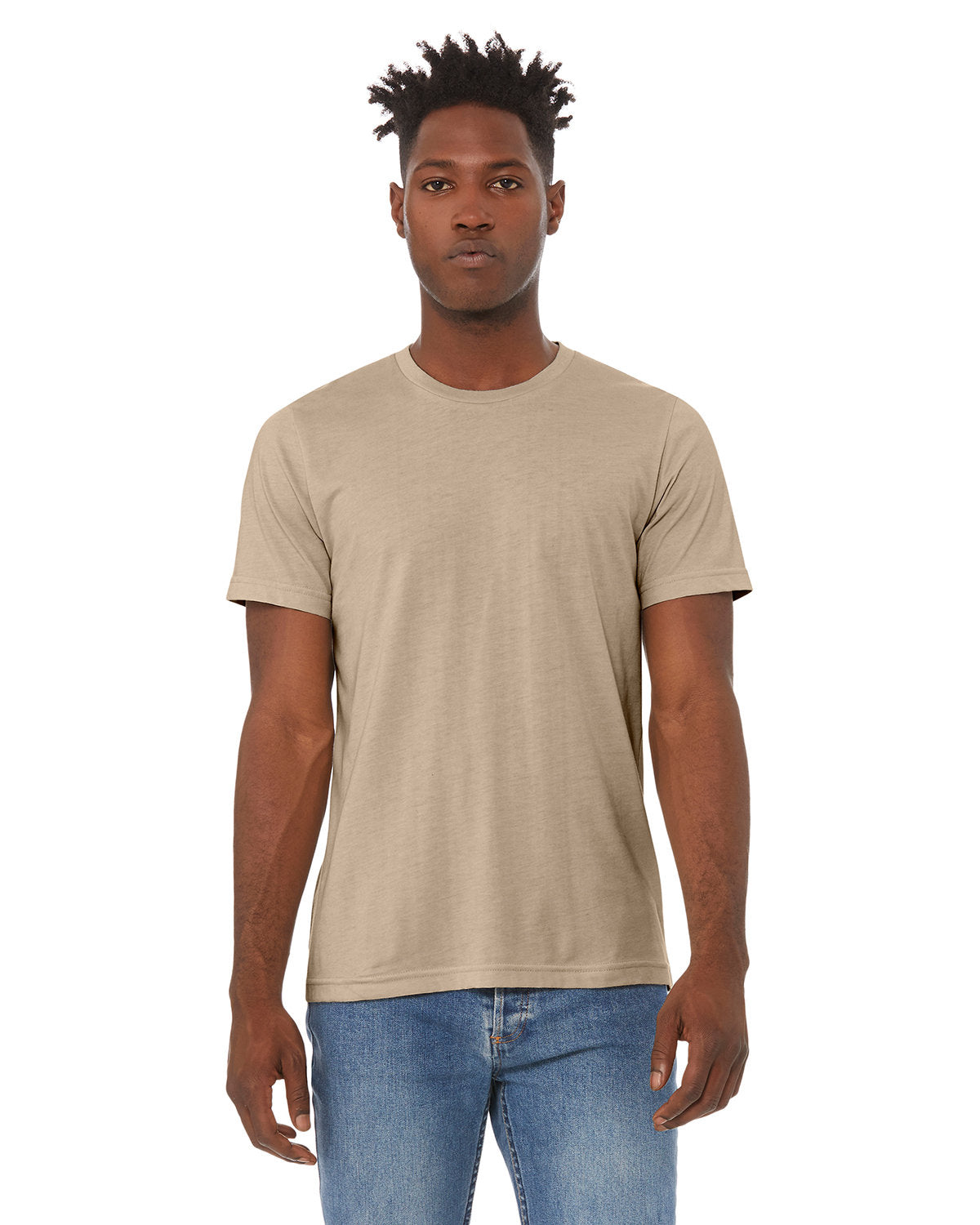 BELLA + CANVAS 3001CVC CVC Jersey Tee (HEATHER TAN)