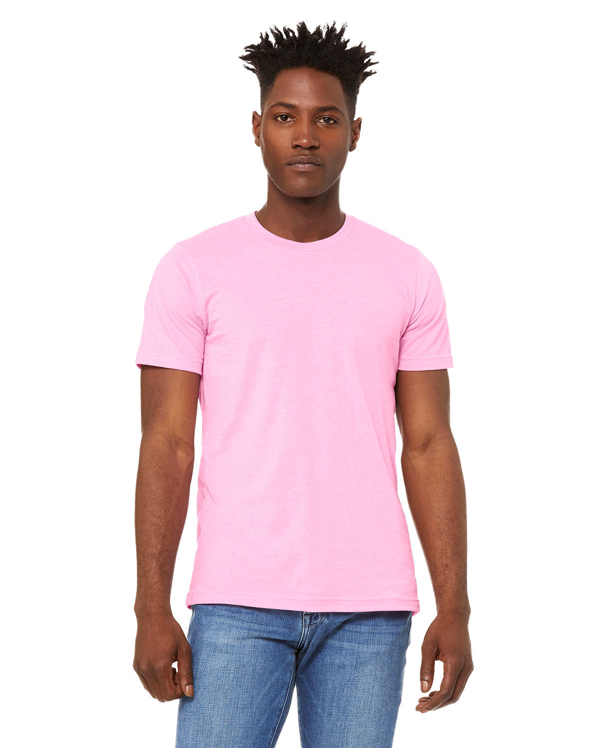 BELLA + CANVAS 3001CVC CVC Jersey Tee (HTHR BUBBLE GUM)
