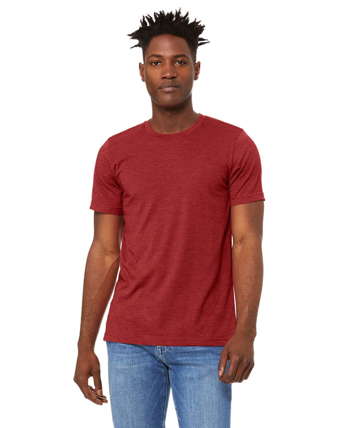 BELLA + CANVAS 3001CVC CVC Jersey Tee (HTHR CANVAS RED)
