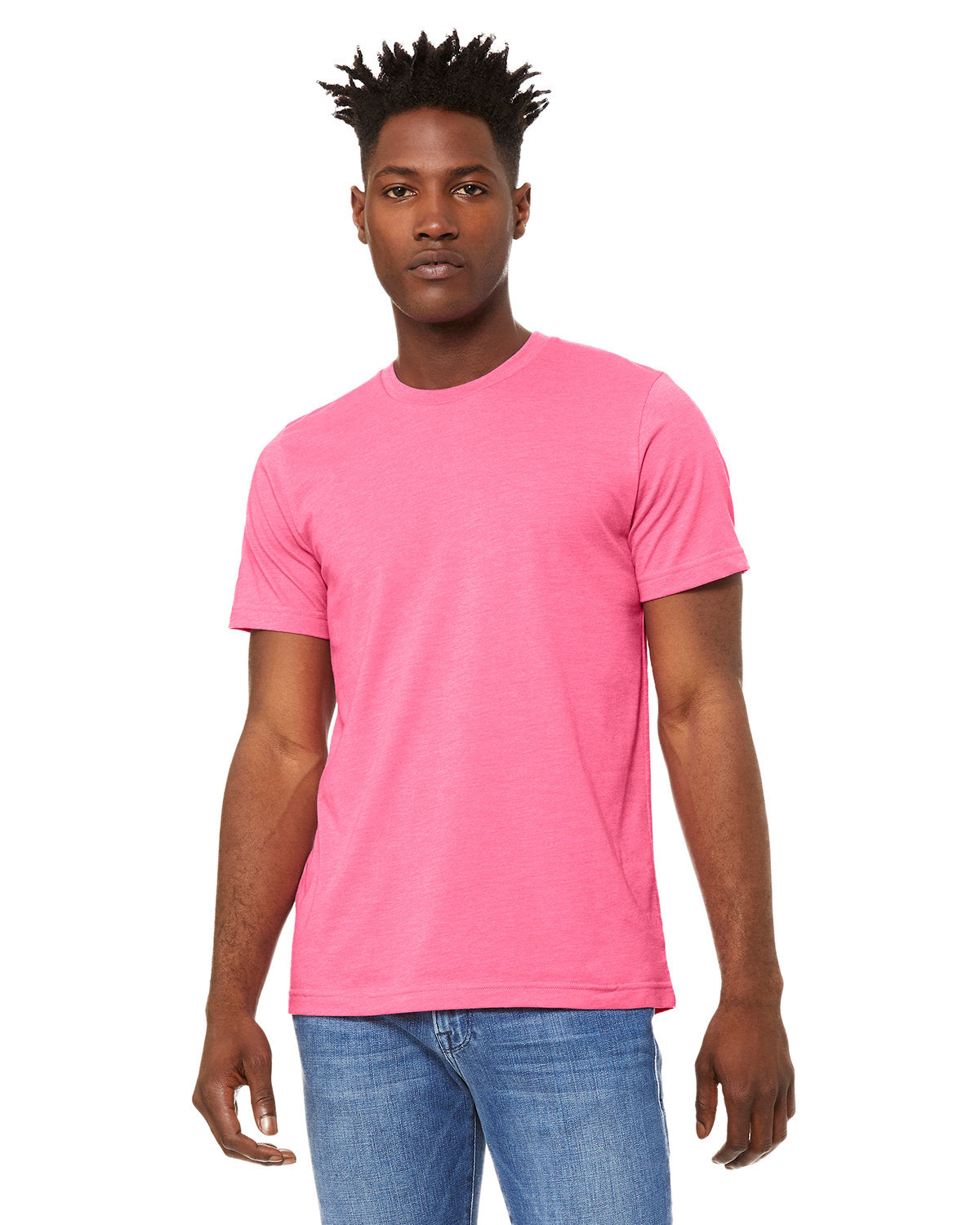 BELLA + CANVAS 3001CVC CVC Jersey Tee (HTHR CHARITY PNK)