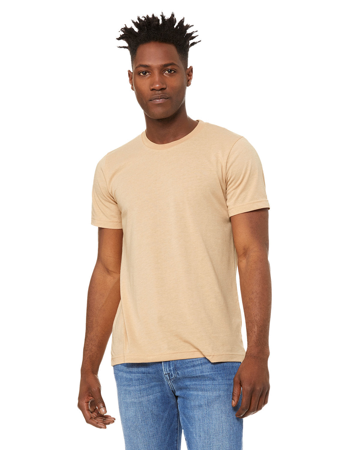 BELLA + CANVAS 3001CVC CVC Jersey Tee (HEATHR SAND DUNE)