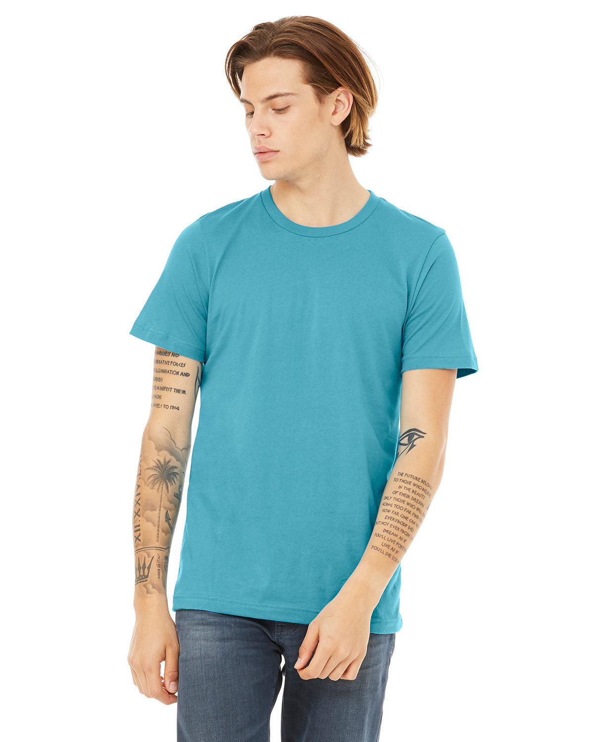 BELLA + CANVAS 3001CVC CVC Jersey Tee (HEATHER AQUA)