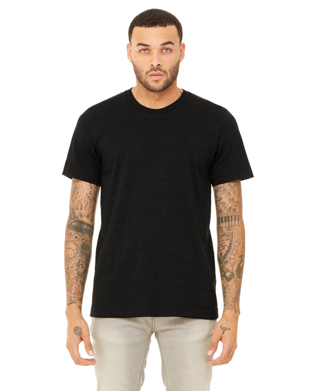BELLA + CANVAS 3001CVC CVC Jersey Tee (BLACK HEATHER)