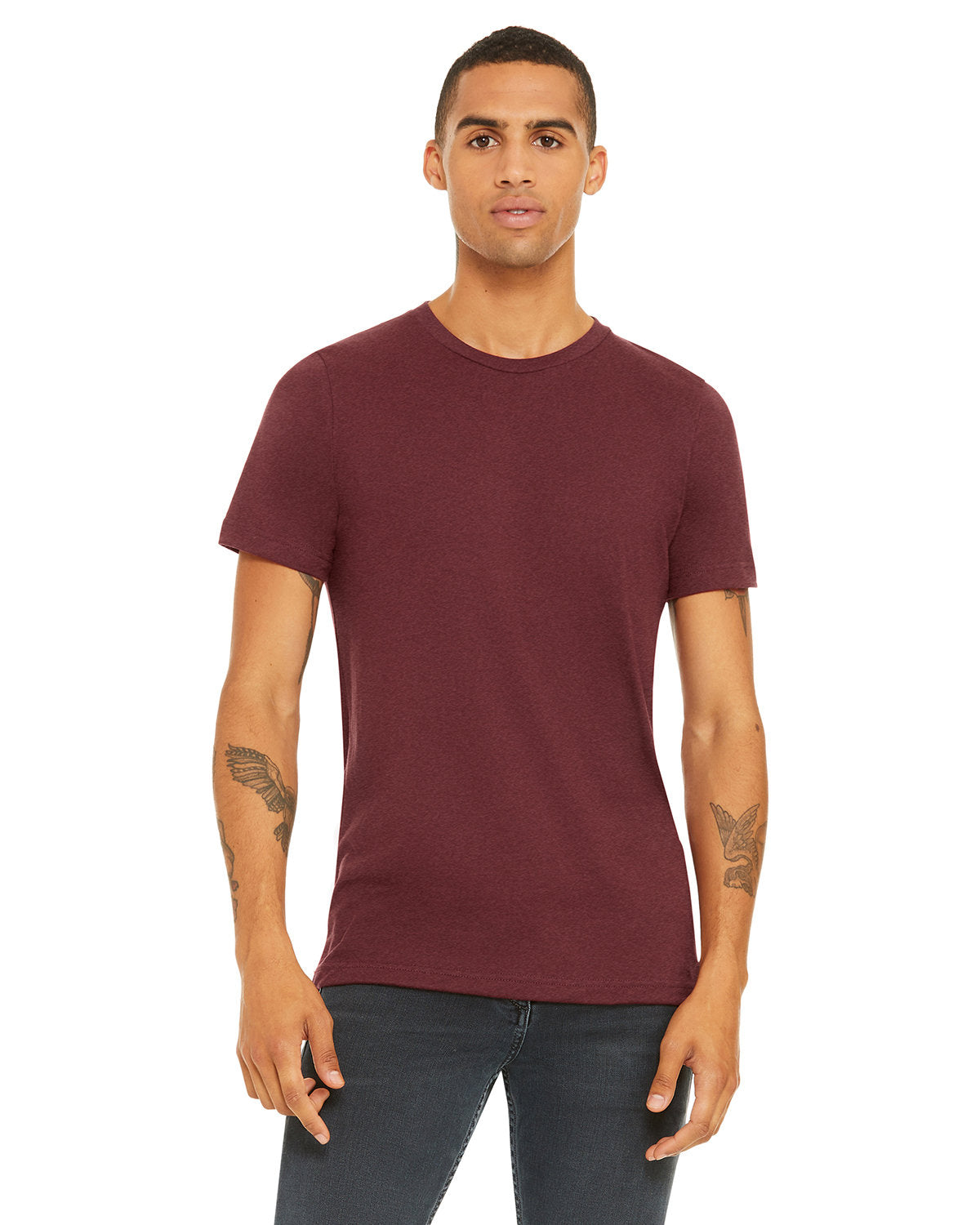 BELLA + CANVAS 3001CVC CVC Jersey Tee (HEATHER CARDINAL)