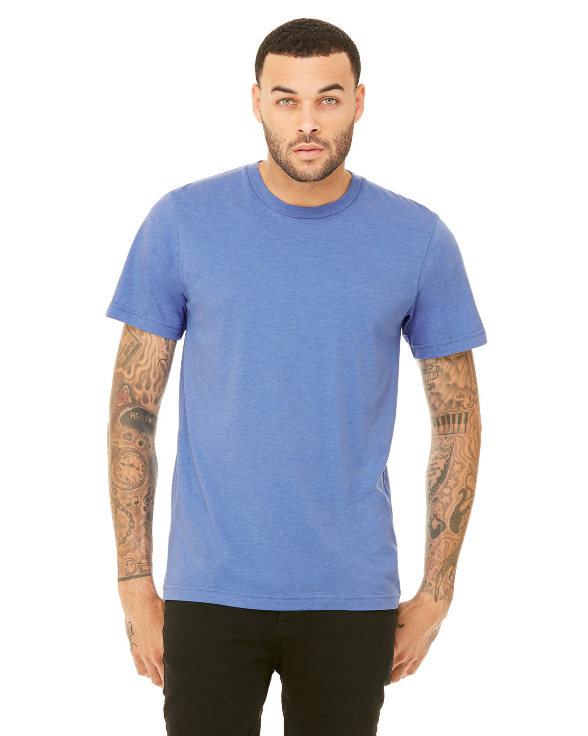 BELLA + CANVAS 3001CVC CVC Jersey Tee (HTHR COLUM BLUE)