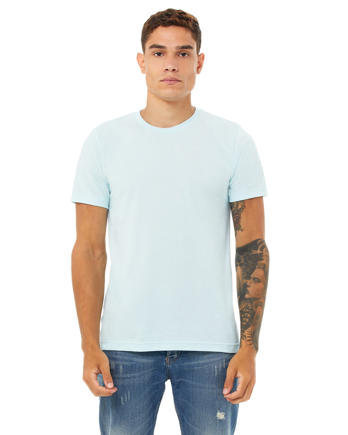 BELLA + CANVAS 3001CVC CVC Jersey Tee (HEATHER ICE BLUE)