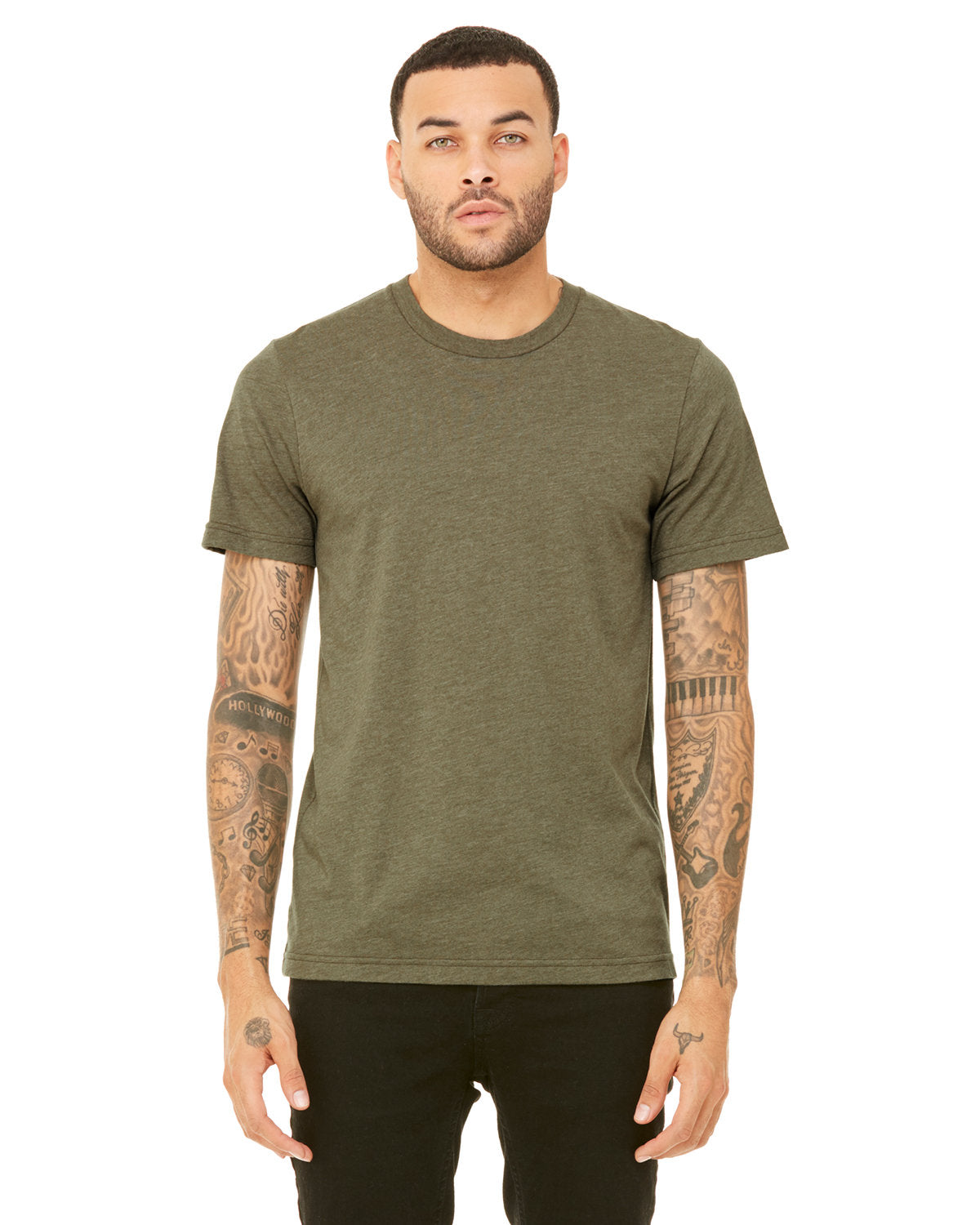 BELLA + CANVAS 3001CVC CVC Jersey Tee (HEATHER OLIVE)