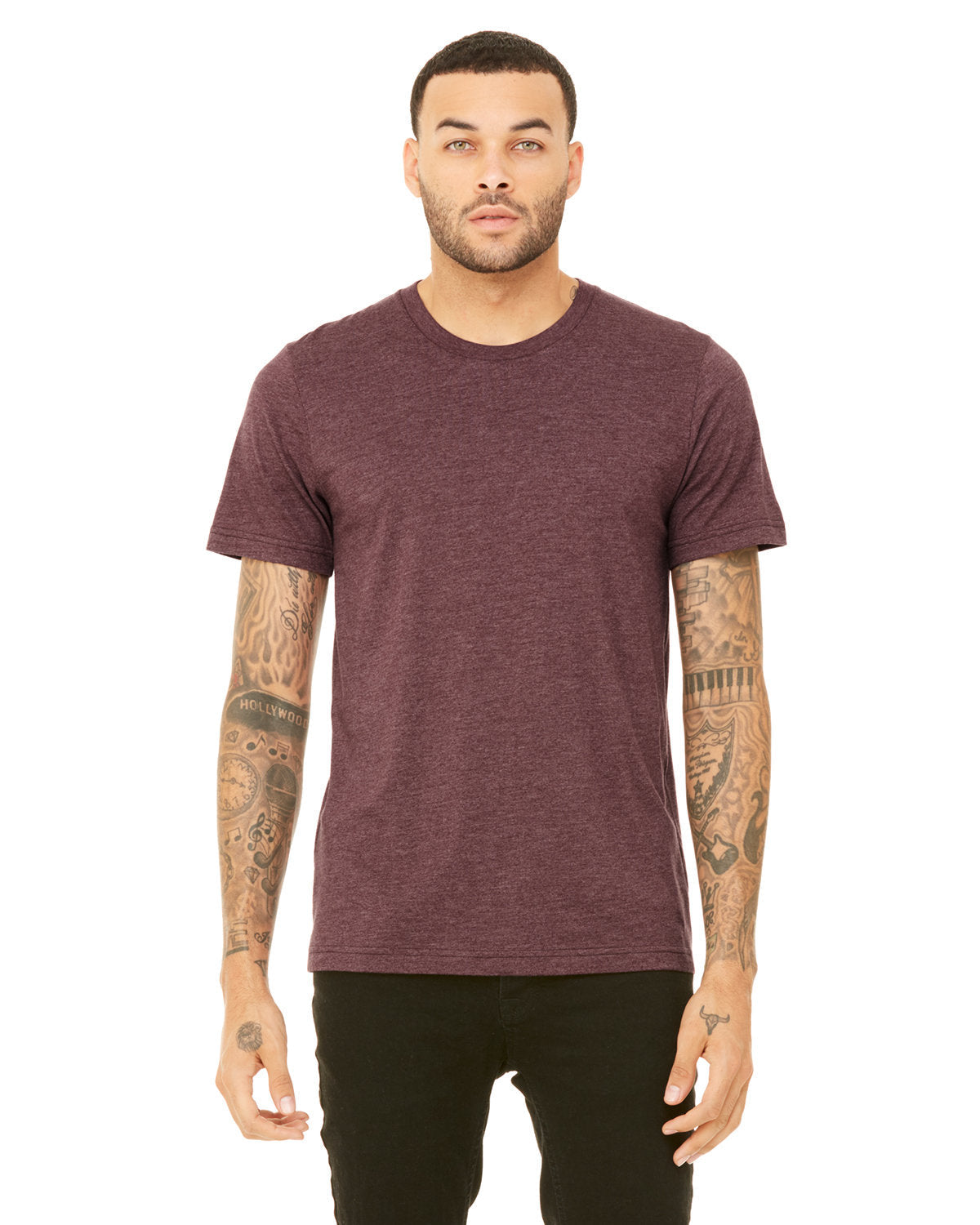 BELLA + CANVAS 3001CVC CVC Jersey Tee (HEATHER MAROON)
