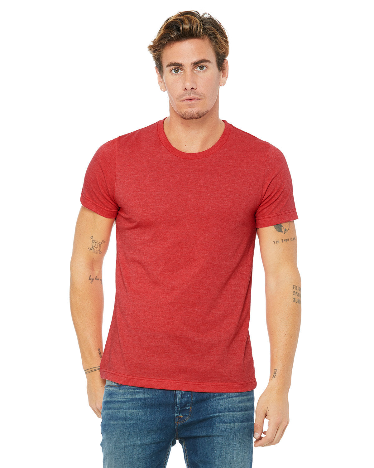 BELLA + CANVAS 3001CVC CVC Jersey Tee (HEATHER RED)