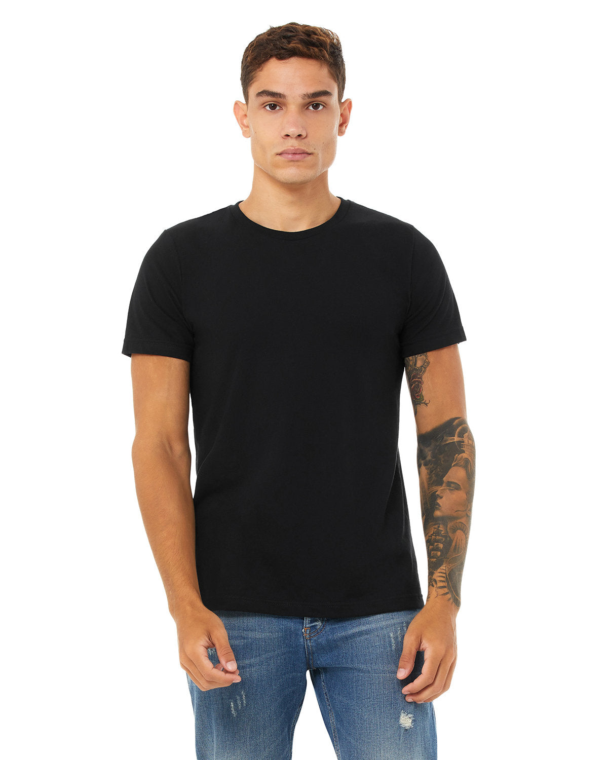 BELLA + CANVAS 3001CVC CVC Jersey Tee (SOLID BLK BLEND)