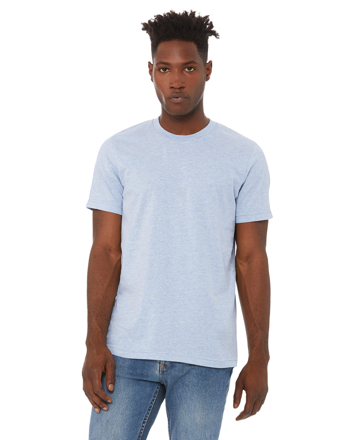 BELLA + CANVAS 3001CVC CVC Jersey Tee (HTHR PRISM BLUE)