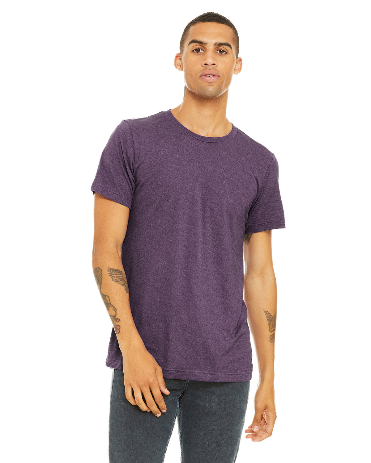 BELLA + CANVAS 3001CVC CVC Jersey Tee (HTHR TEAM PURPLE)