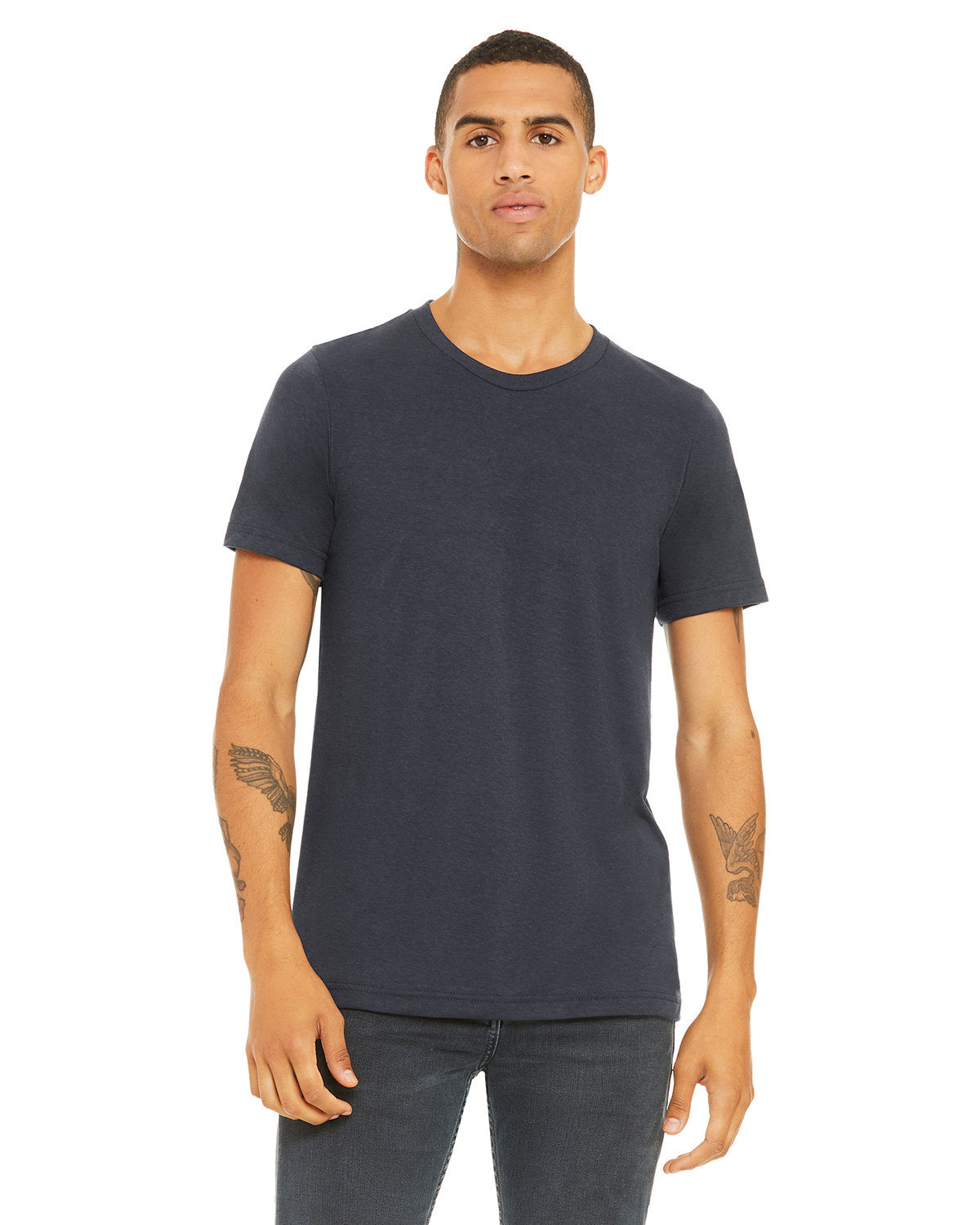 BELLA + CANVAS 3001CVC CVC Jersey Tee (HEATHER MID NAVY)