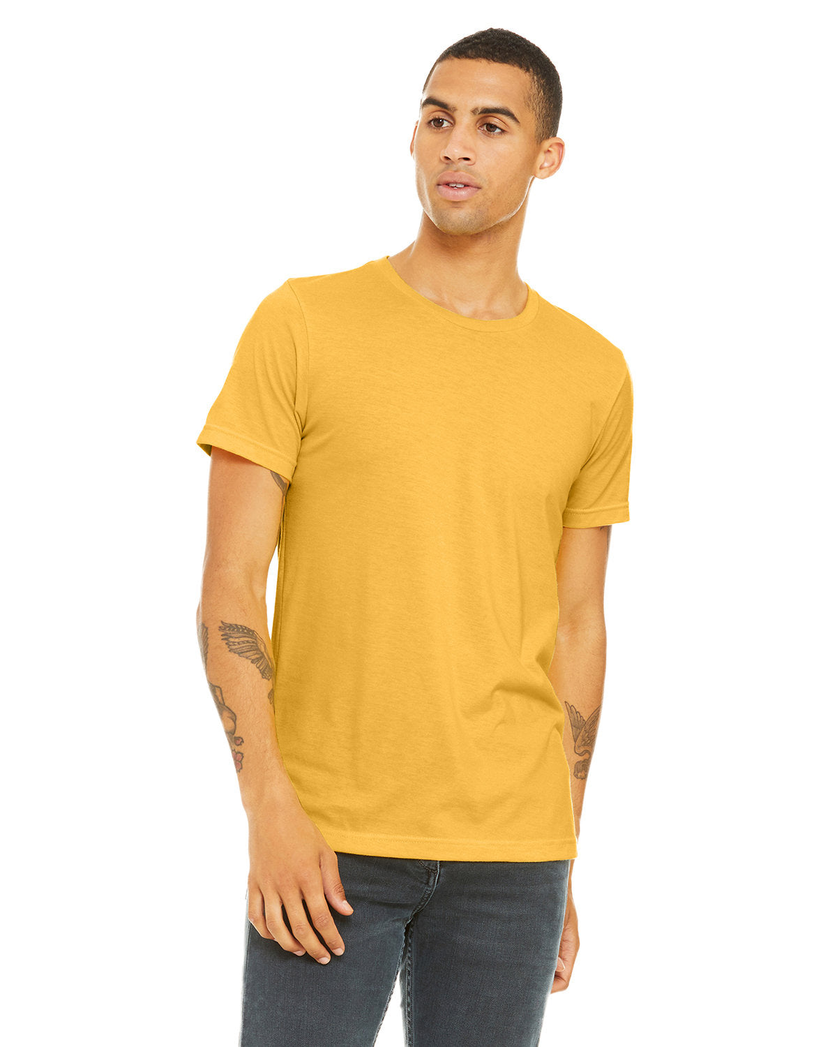 BELLA + CANVAS 3001CVC CVC Jersey Tee (HTHR YELLOW GOLD)