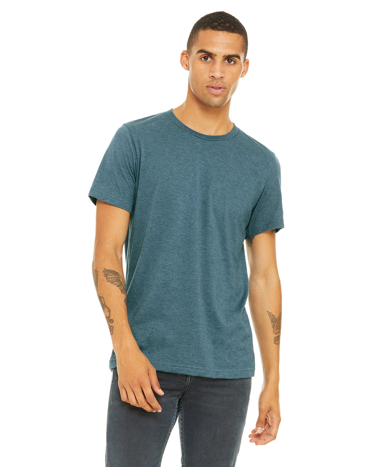 BELLA + CANVAS 3001CVC CVC Jersey Tee (HEATHR DEEP TEAL)