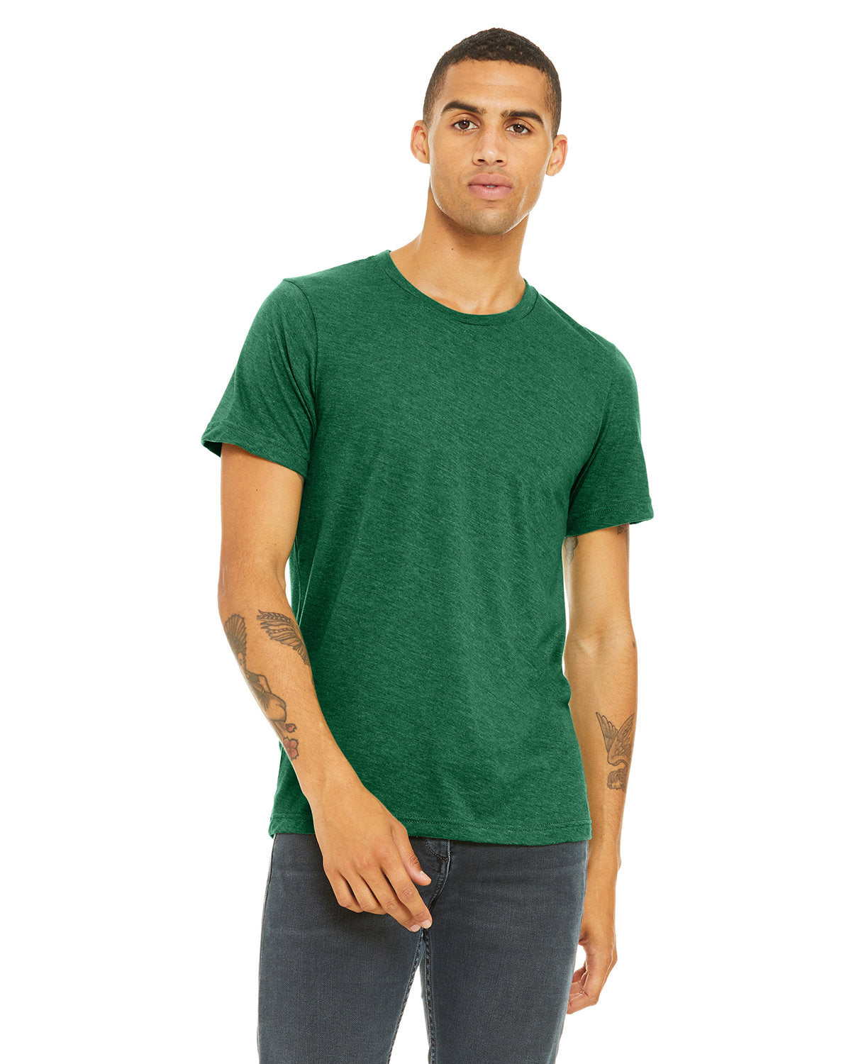BELLA + CANVAS 3001CVC CVC Jersey Tee (HTHR GRASS GREEN)