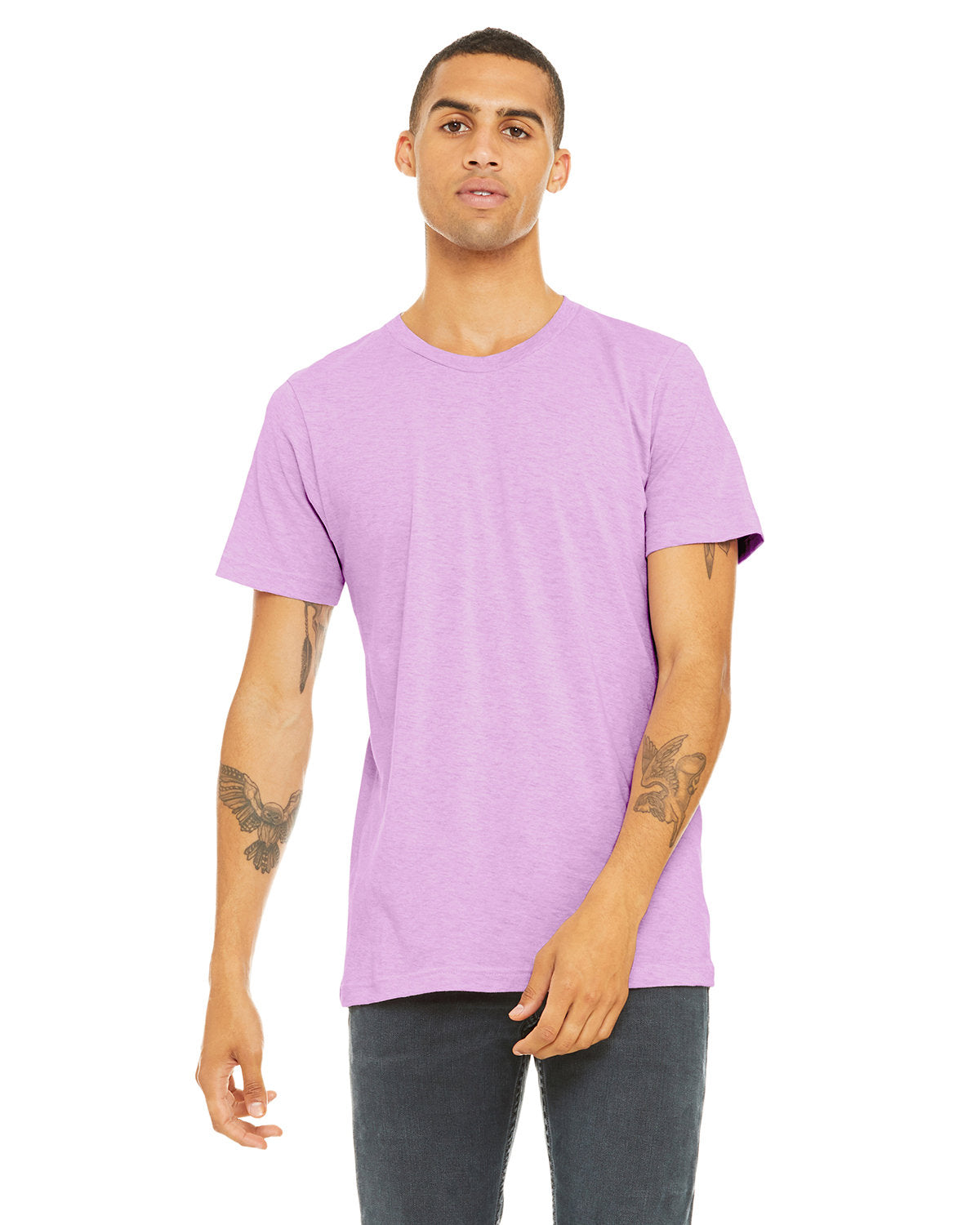 BELLA + CANVAS 3001CVC CVC Jersey Tee (HTHR PRISM LILAC)