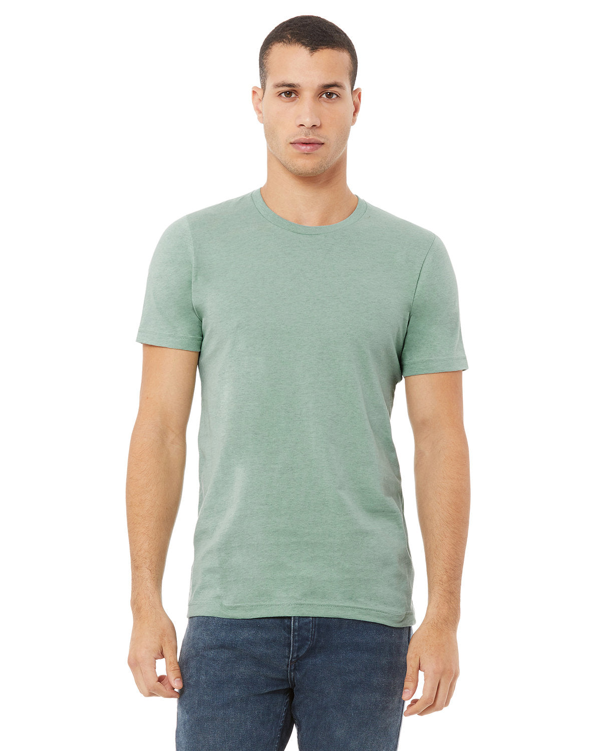 BELLA + CANVAS 3001CVC CVC Jersey Tee (HTH PRSM DSTY BL)