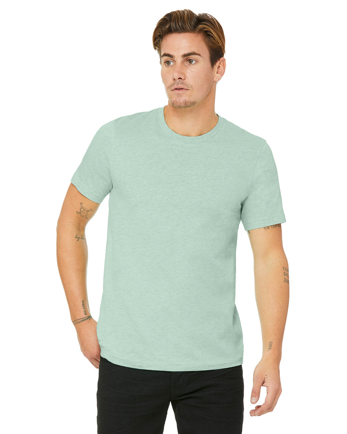 BELLA + CANVAS 3001CVC CVC Jersey Tee (HTHR PRISM MINT)