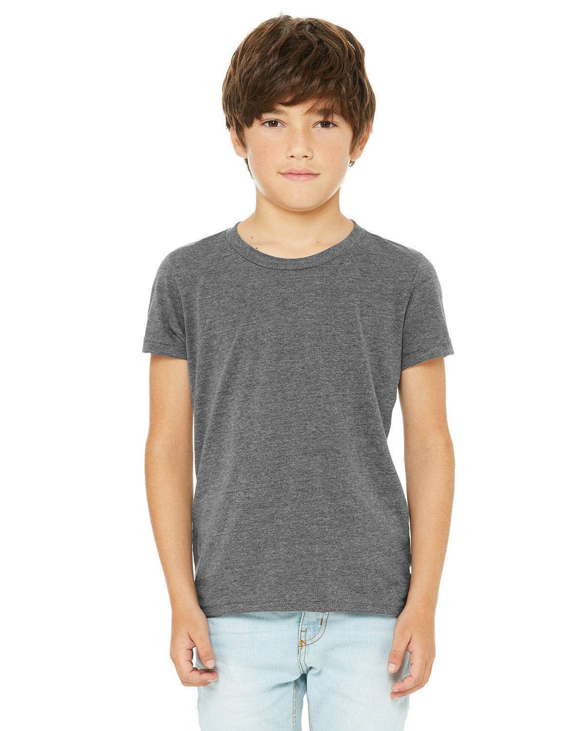 BELLA + CANVAS 3001YCVC Youth CVC Jersey Tee (DEEP HEATHER)