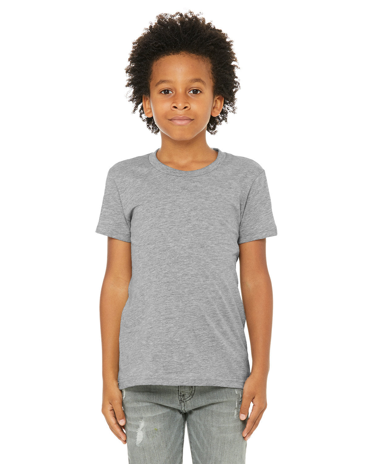 BELLA + CANVAS 3001YCVC Youth CVC Jersey Tee (ATHLETIC HEATHER)