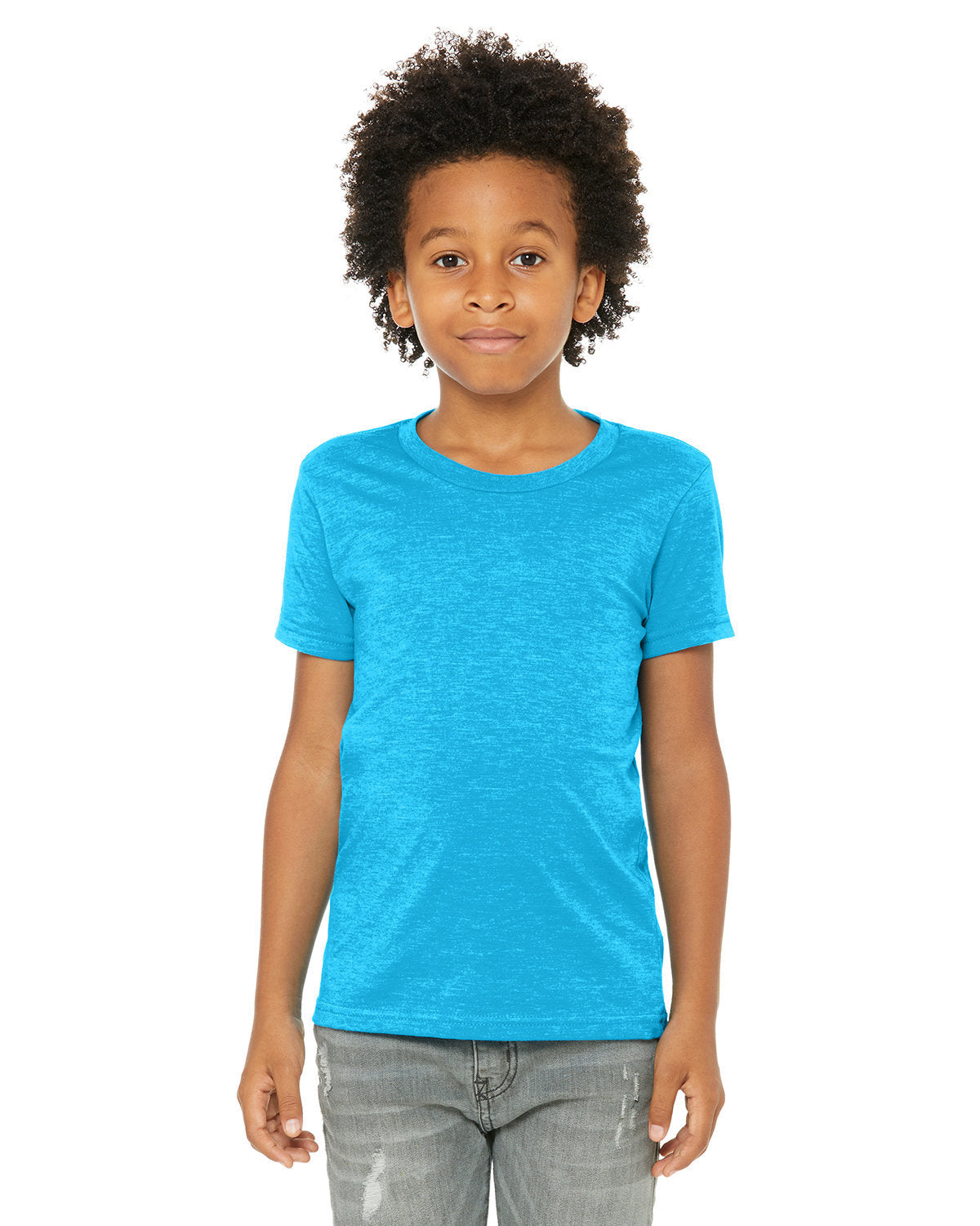 BELLA + CANVAS 3001YCVC Youth CVC Jersey Tee (NEON BLUE)