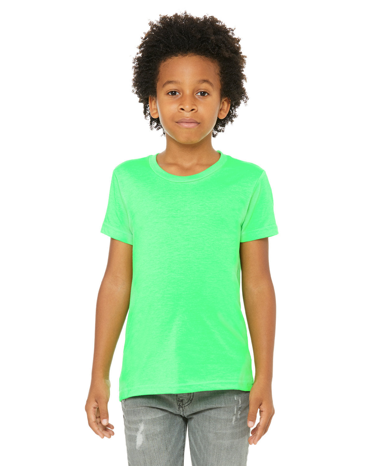 BELLA + CANVAS 3001YCVC Youth CVC Jersey Tee (NEON GREEN)