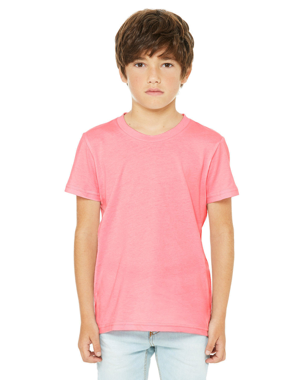 BELLA + CANVAS 3001YCVC Youth CVC Jersey Tee (NEON PINK)