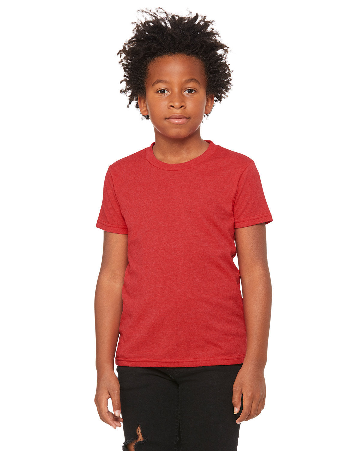 BELLA + CANVAS 3001YCVC Youth CVC Jersey Tee (HEATHER RED)