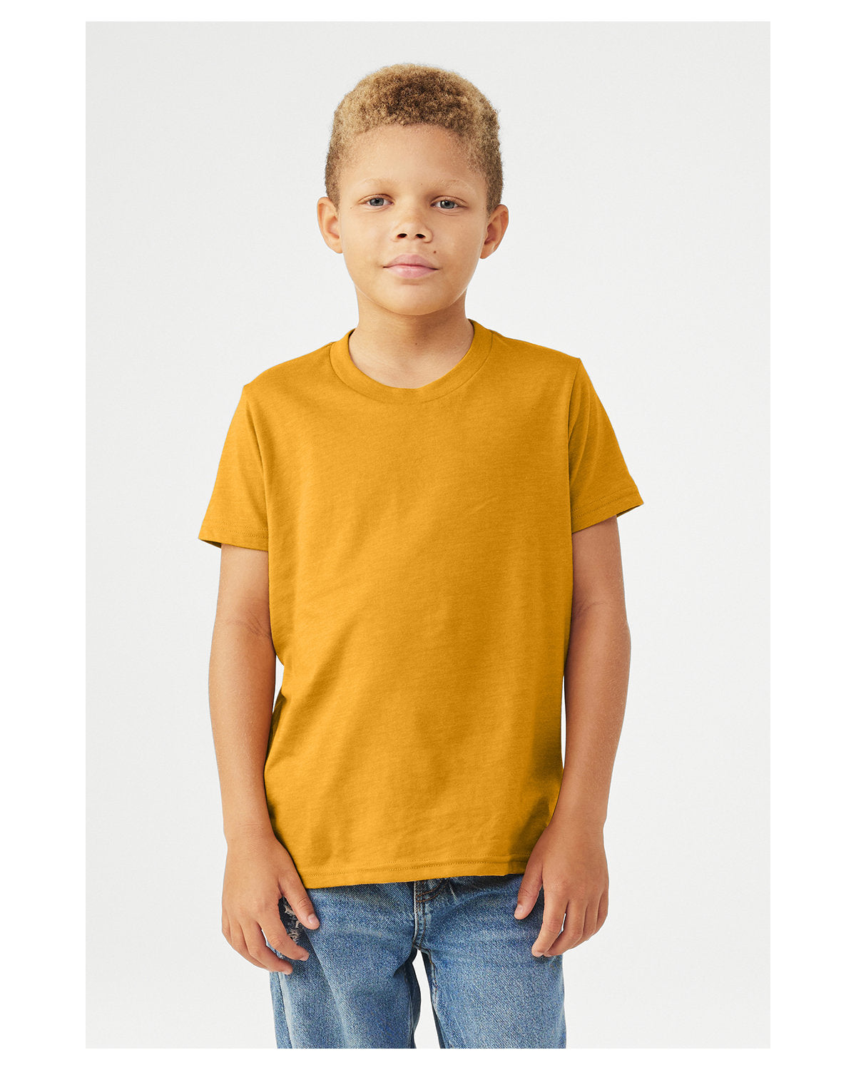 BELLA + CANVAS 3001YCVC Youth CVC Jersey Tee (HEATHER MUSTARD)