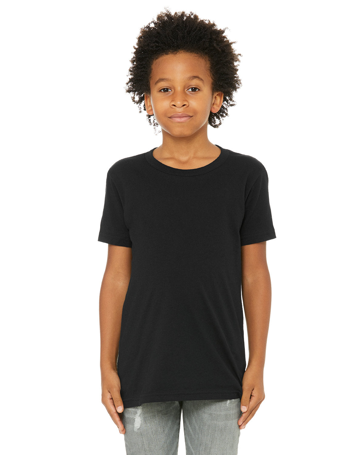 BELLA + CANVAS 3001YCVC Youth CVC Jersey Tee (SOLID BLK BLEND)