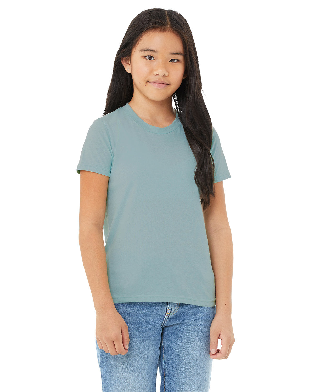 BELLA + CANVAS 3001YCVC Youth CVC Jersey Tee (HTHR BLUE LAGOON)