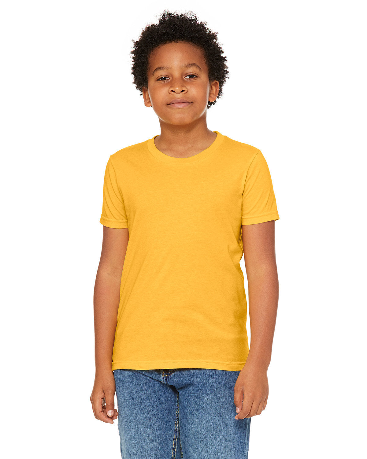 BELLA + CANVAS 3001YCVC Youth CVC Jersey Tee (HTHR YLLOW GOLD)