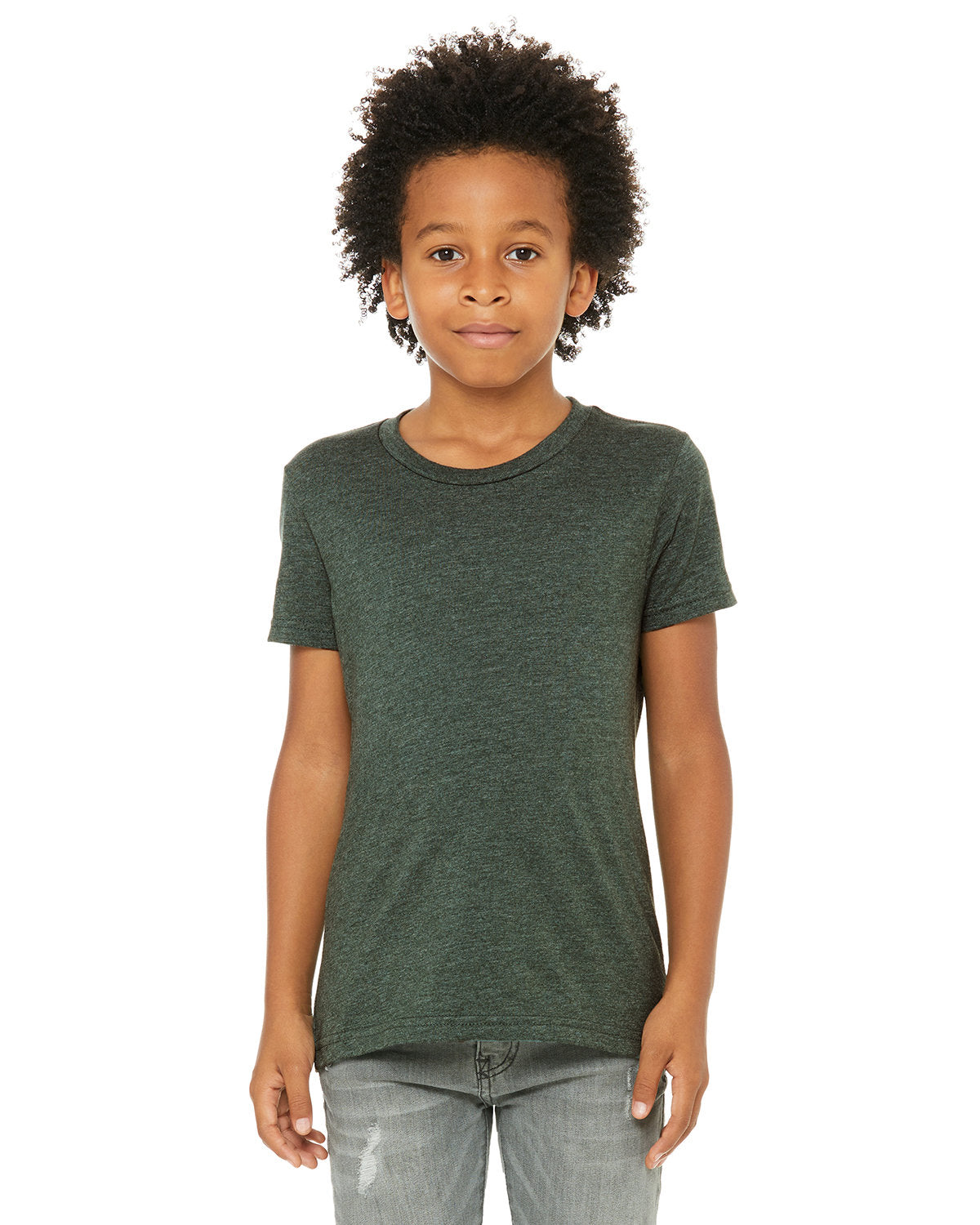 BELLA + CANVAS 3001YCVC Youth CVC Jersey Tee (HEATHER FOREST)