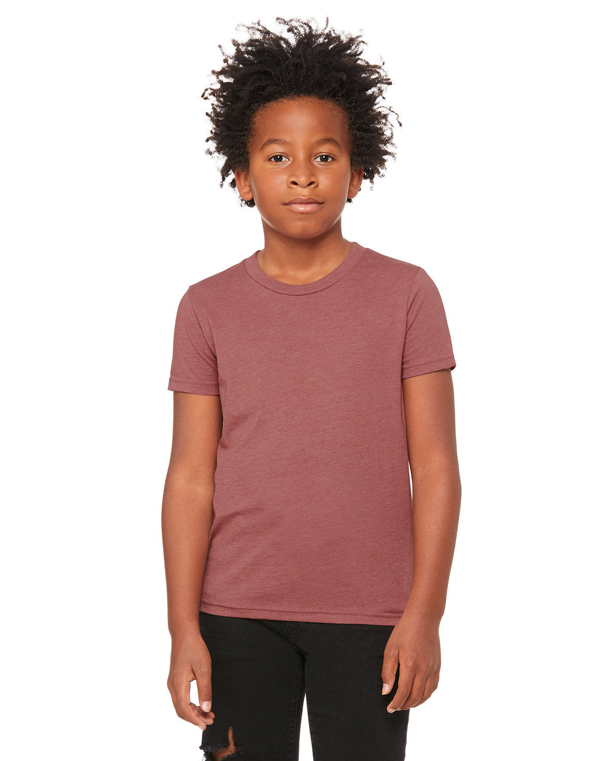 BELLA + CANVAS 3001YCVC Youth CVC Jersey Tee (HEATHER MAUVE)