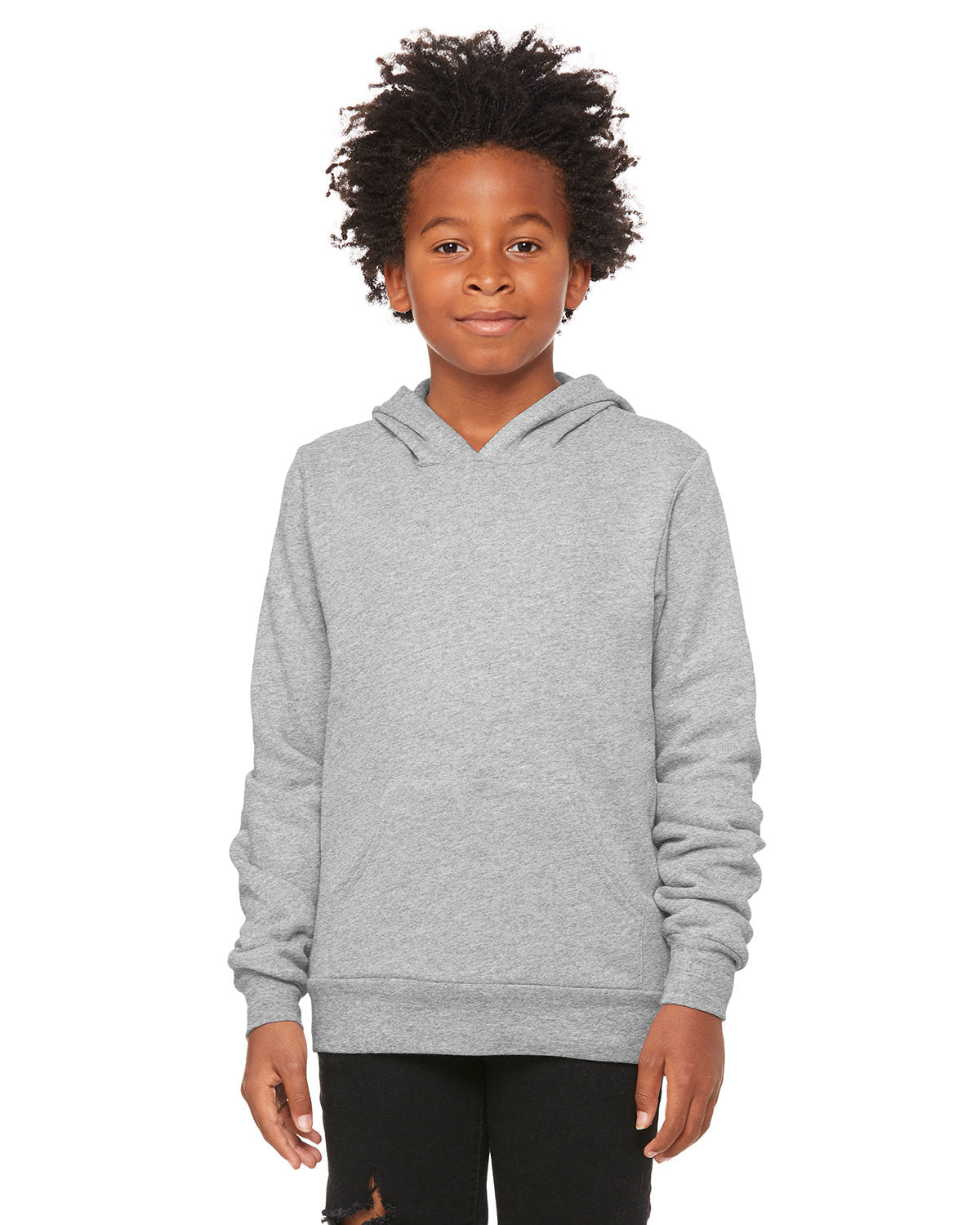 BELLA + CANVAS 3719Y Youth Sponge Fleece Hoodie (ATHLETIC HEATHER)