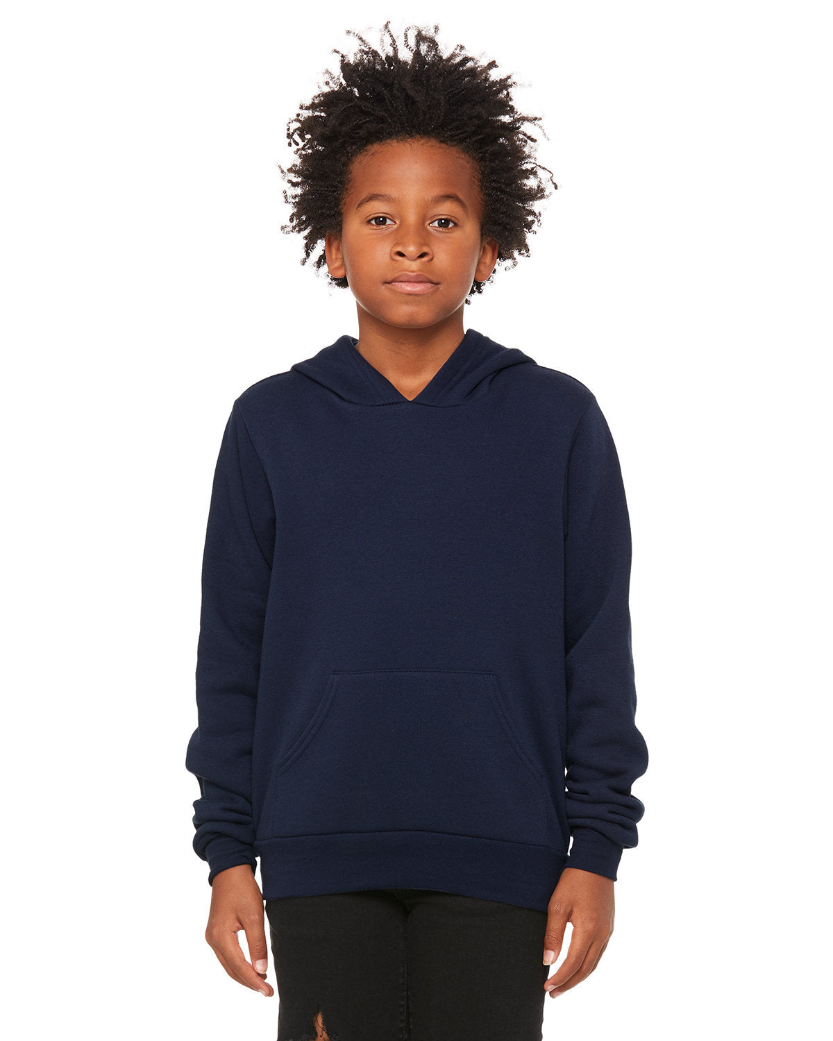 BELLA + CANVAS 3719Y Youth Sponge Fleece Hoodie (NAVY)