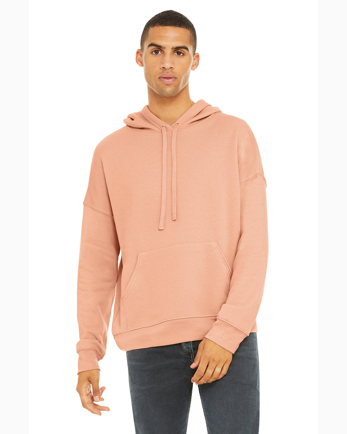 BELLA + CANVAS 3729 Sponge Fleece Drop Shoulder Hoodie (PEACH)