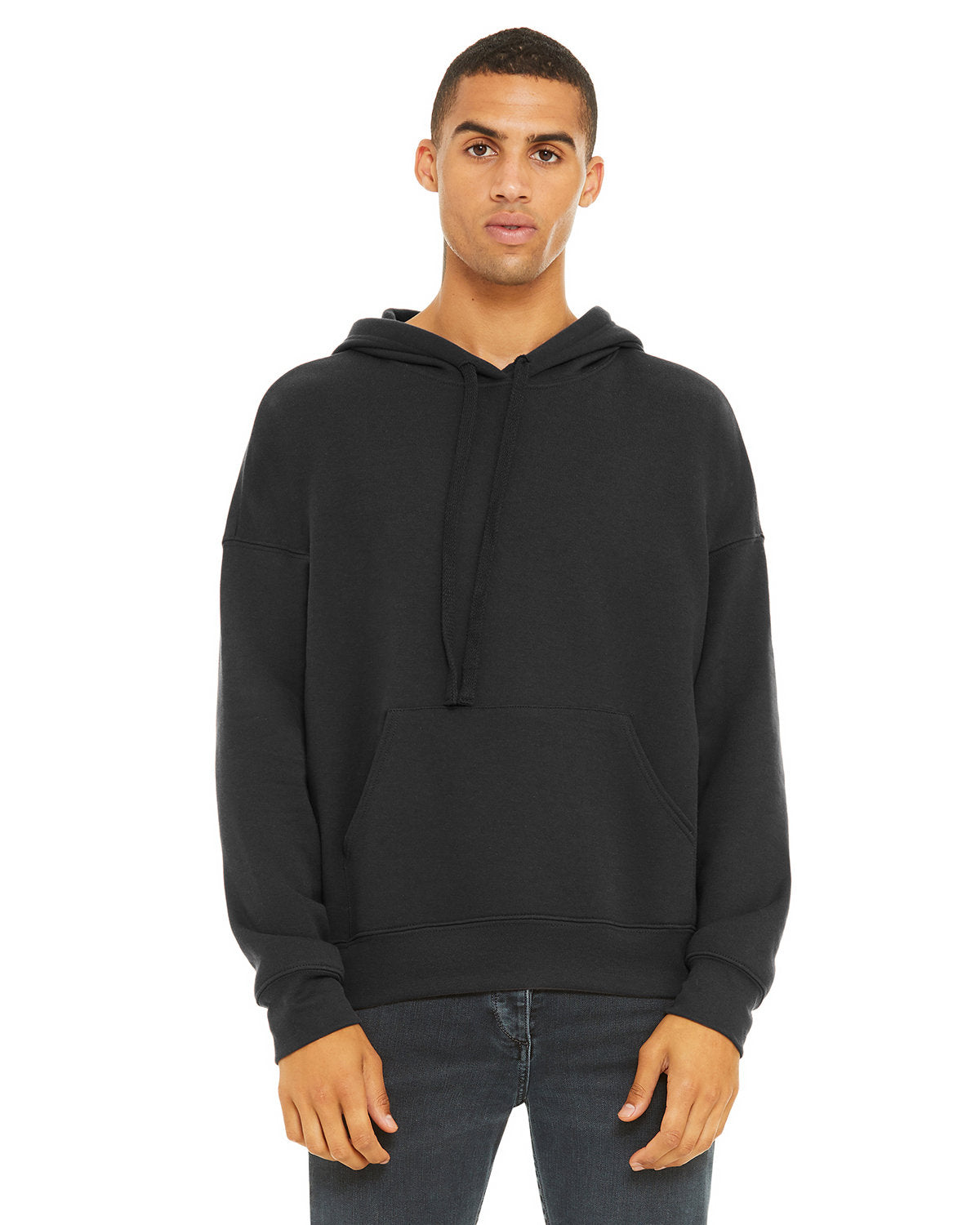 BELLA + CANVAS 3729 Sponge Fleece Drop Shoulder Hoodie (DARK GREY)
