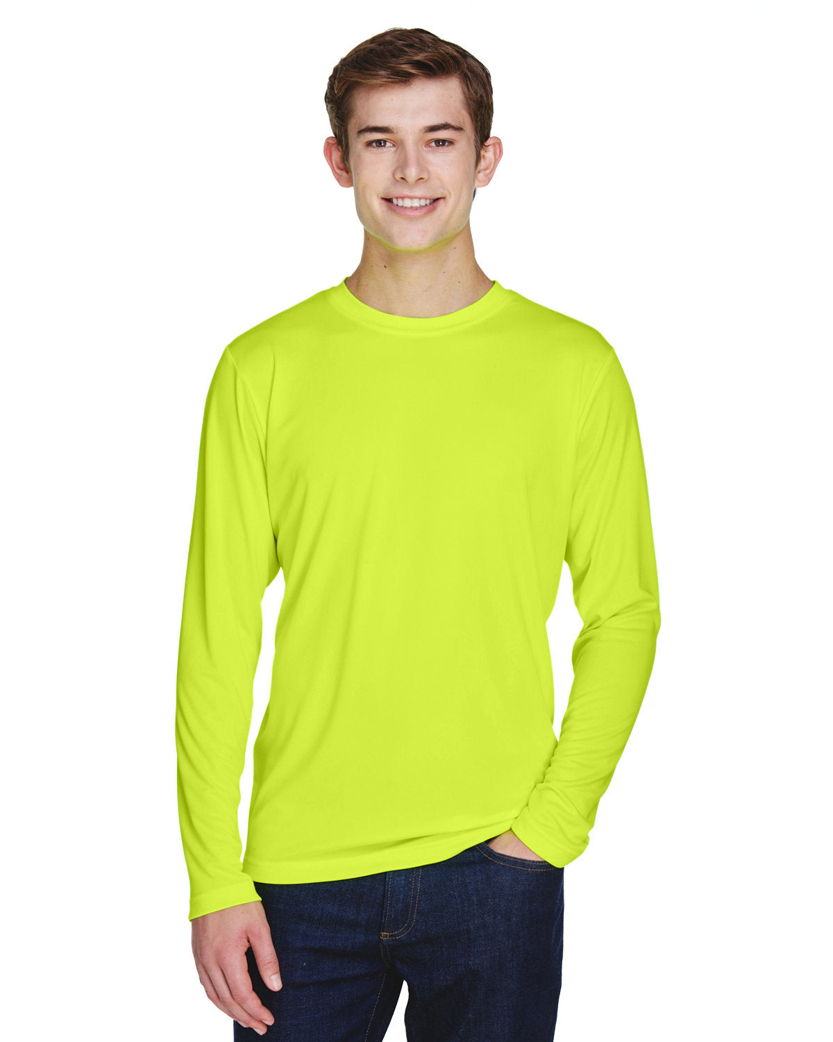 Team 365 TT11L Zone Performance Long Sleeve T-Shirt (SAFETY YELLOW)