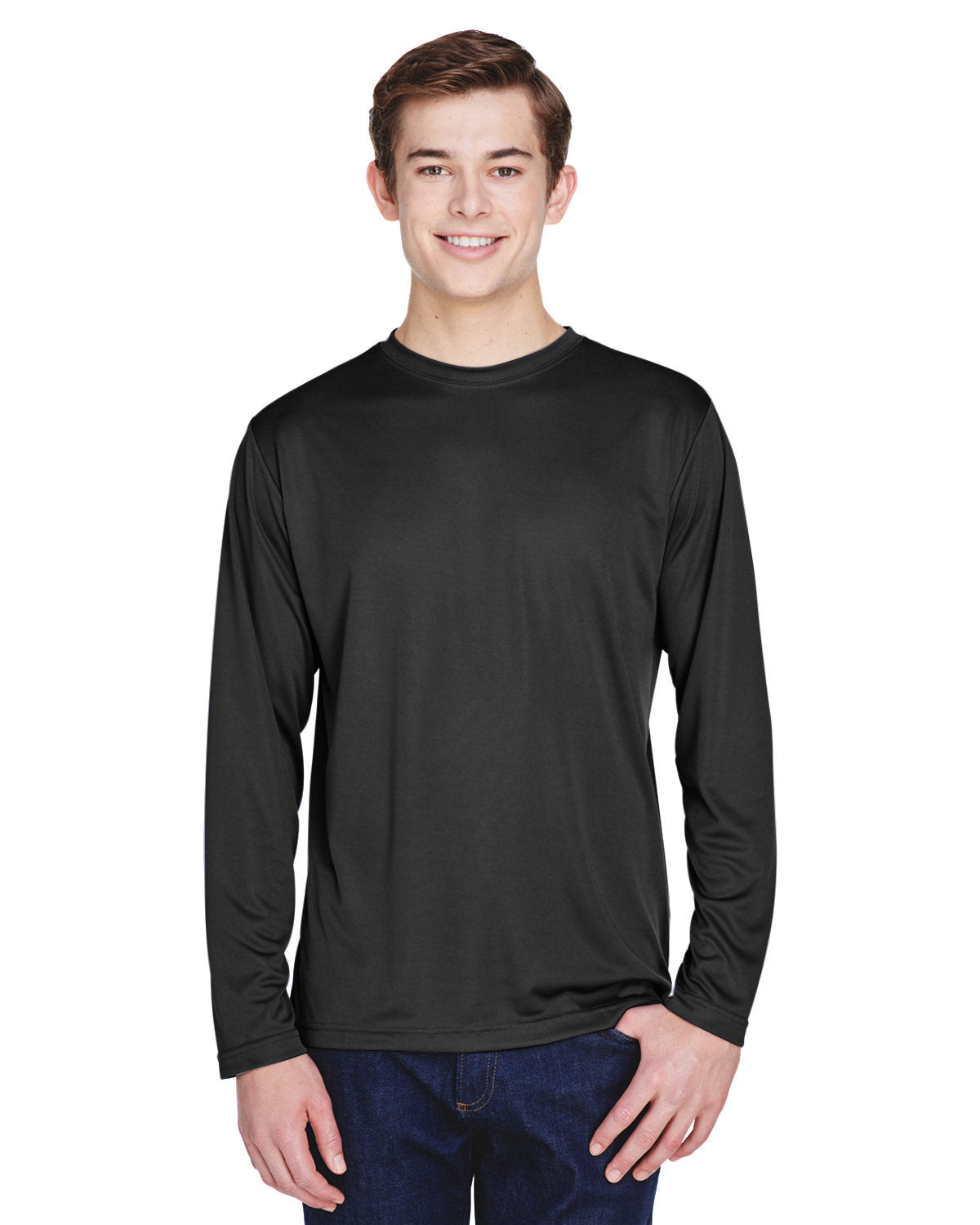 Team 365 TT11L Zone Performance Long Sleeve T-Shirt (BLACK)