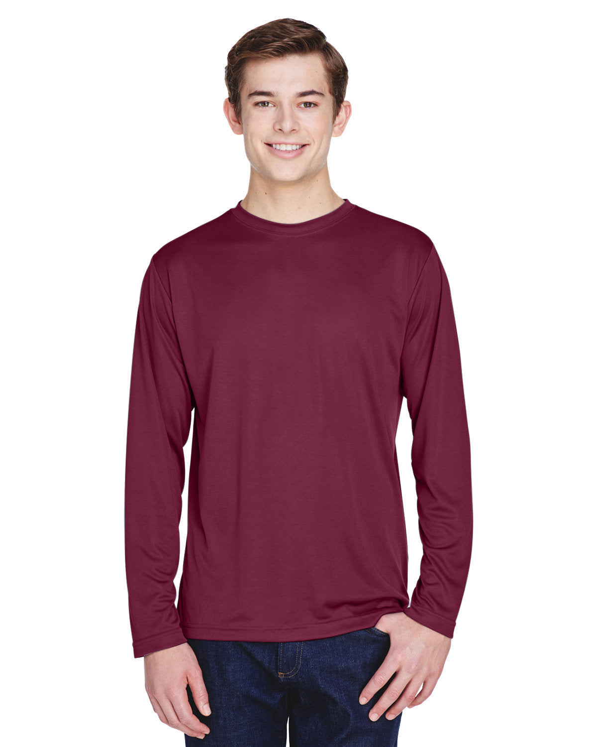 Team 365 TT11L Zone Performance Long Sleeve T-Shirt (SPORT MAROON)