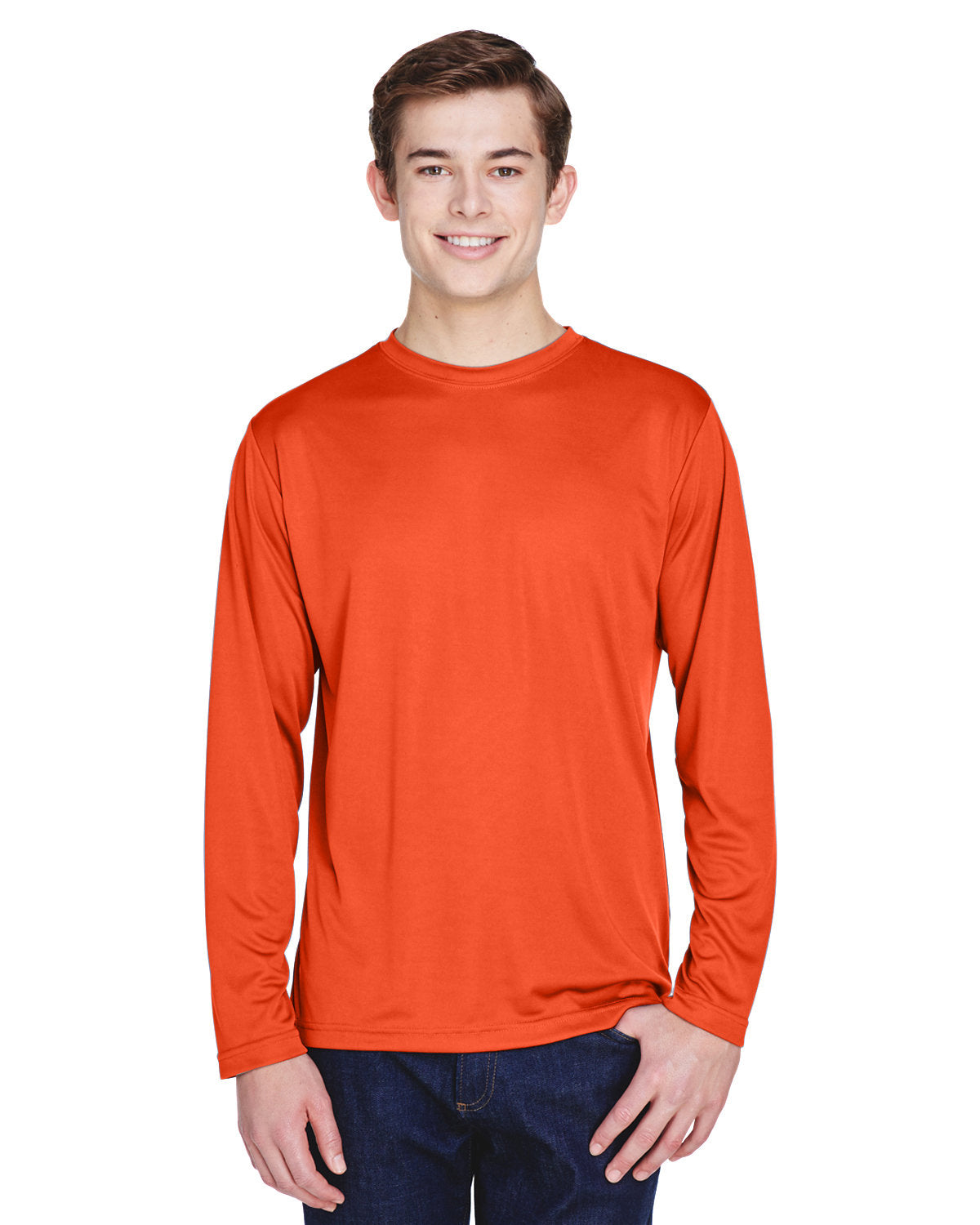 Team 365 TT11L Zone Performance Long Sleeve T-Shirt (SPORT ORANGE)
