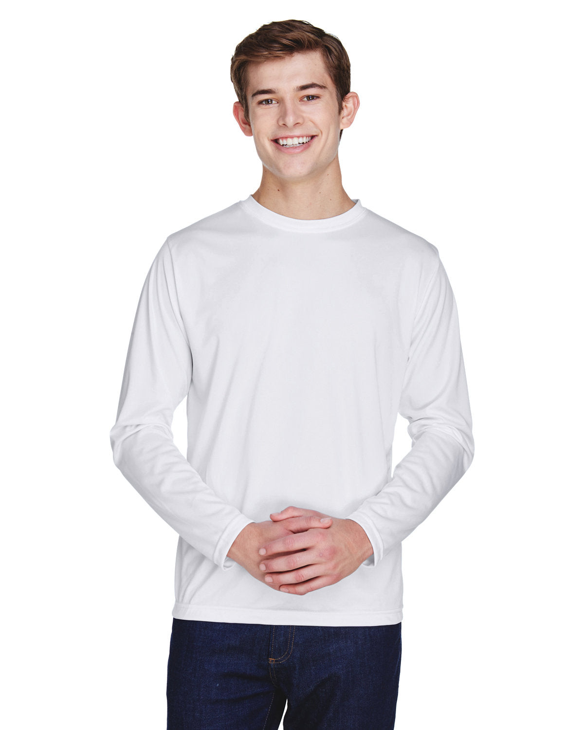 Team 365 TT11L Zone Performance Long Sleeve T-Shirt (WHITE)