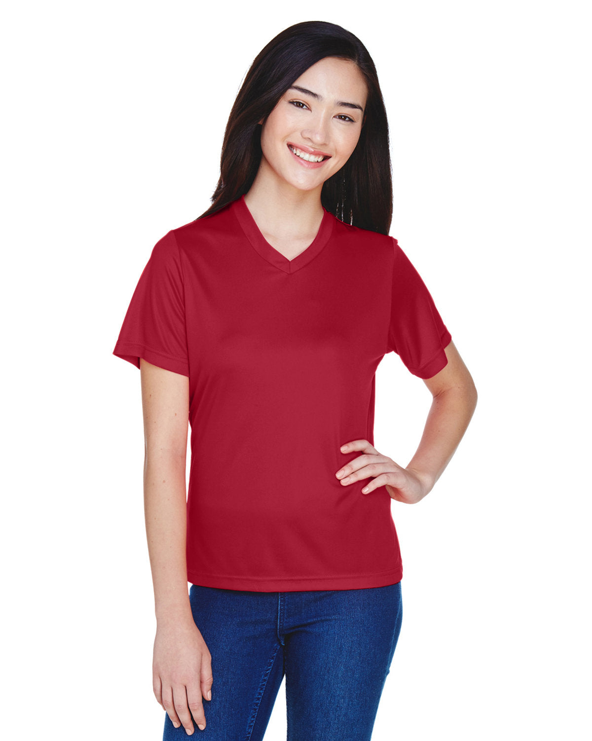 Team 365 TT11W Women's Zone Performance T-Shirt (SPORT SCRLET RED)