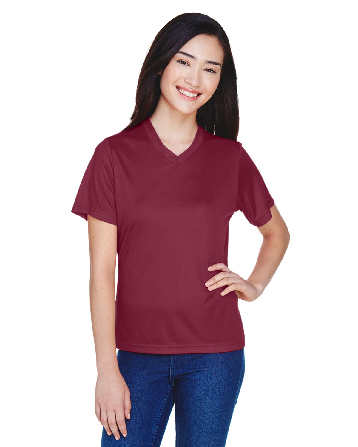 Team 365 TT11W Women's Zone Performance T-Shirt (SPORT MAROON)
