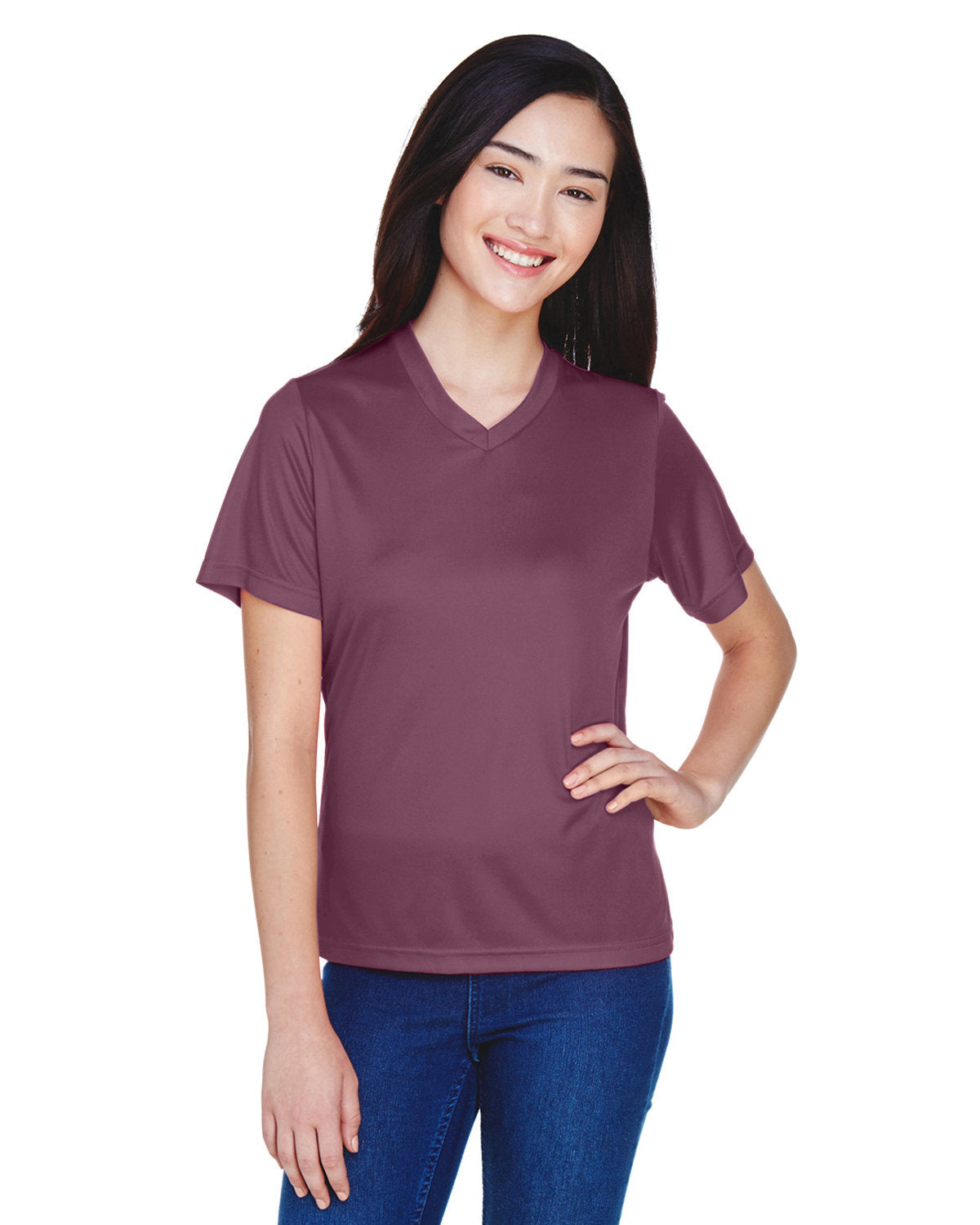 Team 365 TT11W Women's Zone Performance T-Shirt (SPORT DRK MAROON)