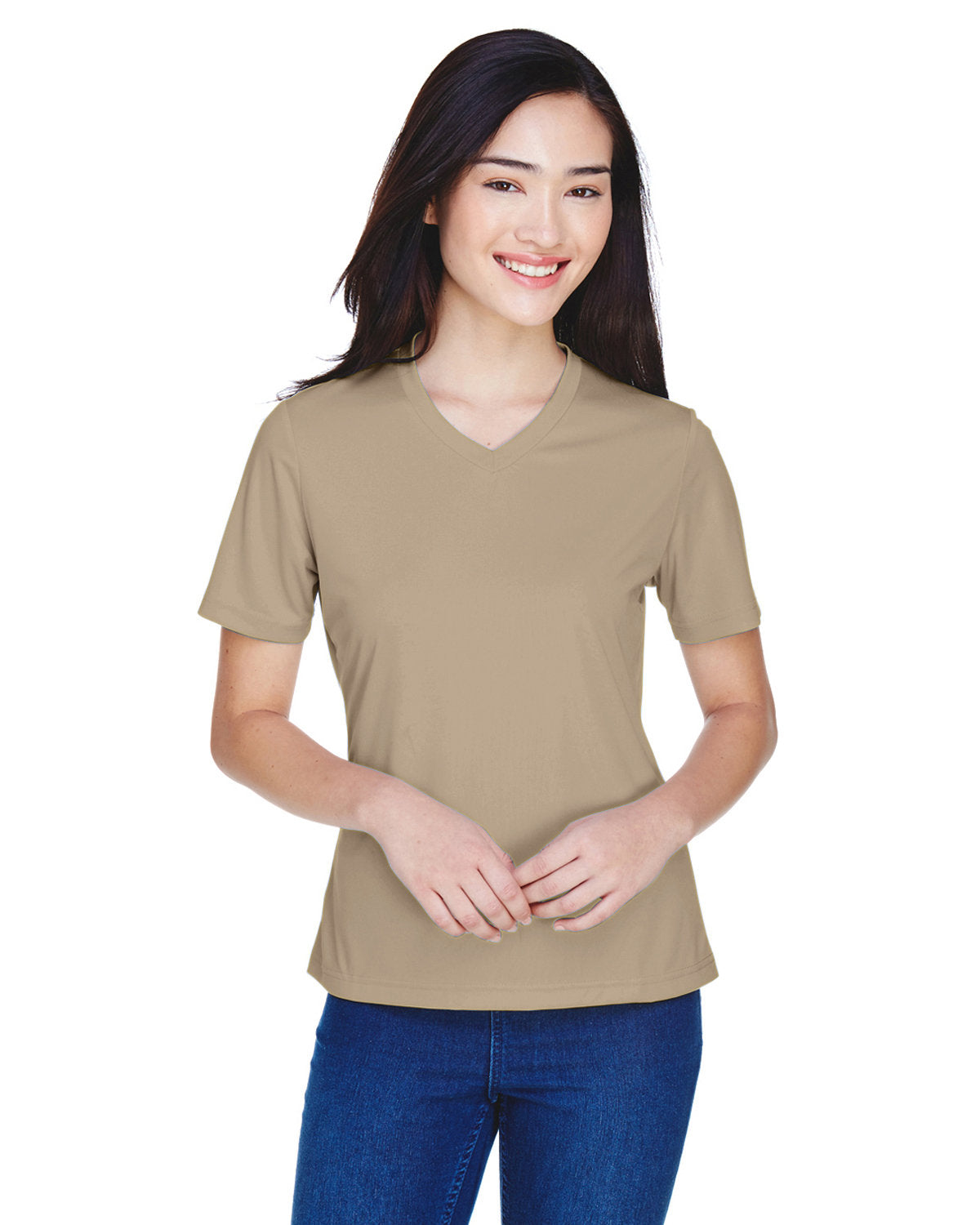 Team 365 TT11W Women's Zone Performance T-Shirt (DESERT KHAKI)
